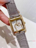 Copy Hermes Cape Cod 23 mm watches Gold with Diamonds